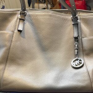 Michael Kors Pebbled Leather Tote in Gray
